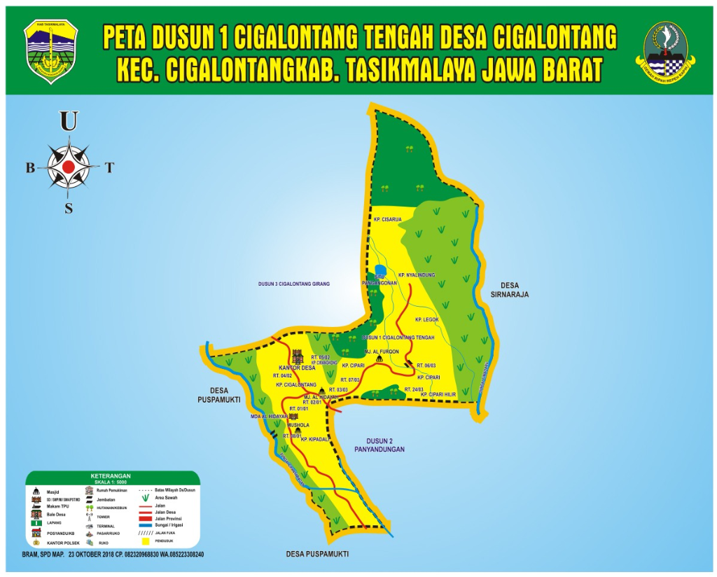 Peta Dusun 1 Cigalontang Tengah